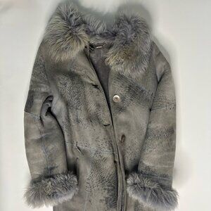 Reisler Sheepskin coat with 100% real blue fur